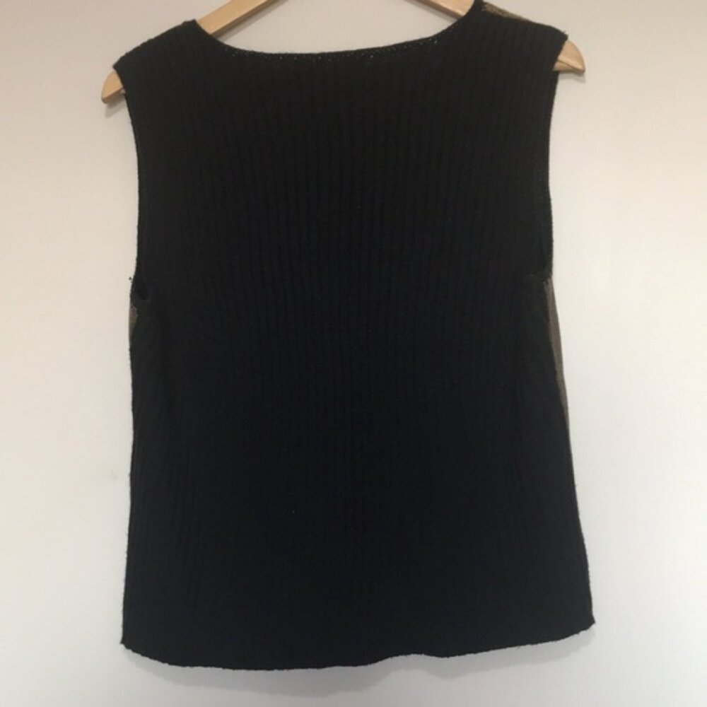 Simon Chang Wool Blend Patchwork Sweater Vest 8 - image 7